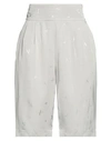 Armani Exchange Woman Shorts & Bermuda Shorts Light Grey Size 8 Viscose