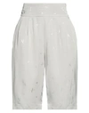 Armani Exchange Woman Shorts & Bermuda Shorts Light Grey Size 4 Viscose