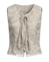 Masnada Woman Top Beige Size 4 Linen, Viscose In Beige