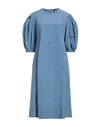 's Max Mara Woman Midi Dress Slate Blue Size 8 Polyester, Cotton