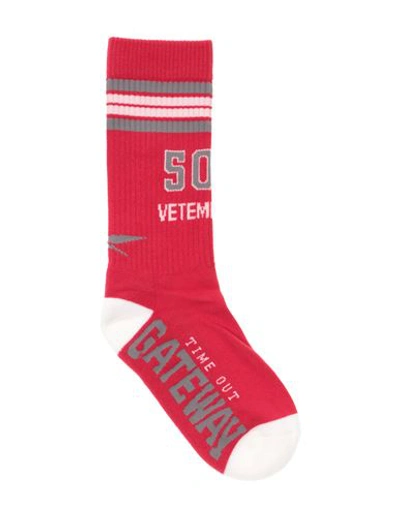 Vetements Man Socks & Hosiery Red Size 10-13 Cotton, Polyamide, Elastane