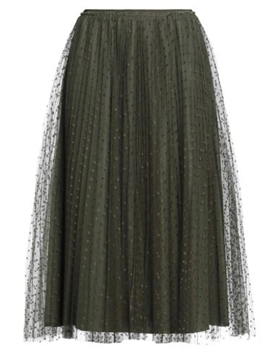 Red Valentino Woman Midi Skirt Military Green Size 2 Polyester In Green