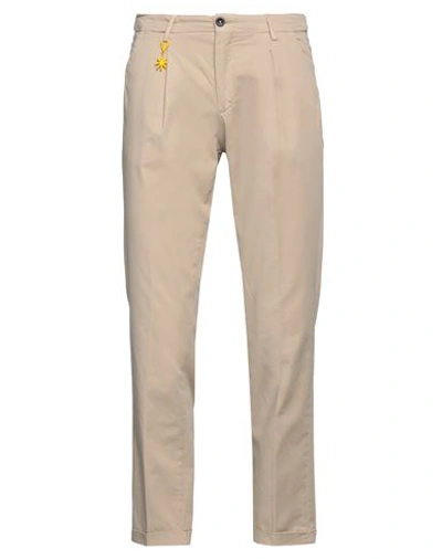Manuel Ritz Man Pants Beige Size 40 Cotton, Elastane