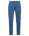 Manuel Ritz Man Pants Navy Blue Size 36 Cotton, Elastane