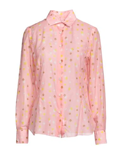 Barba Napoli Woman Shirt Pink Size 8 Cotton, Silk