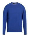 Drumohr Man Sweater Bright Blue Size 42 Cashmere