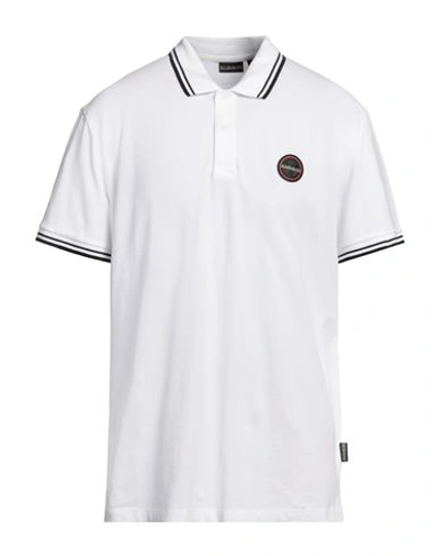 Napapijri Man Polo Shirt White Size Xxl Cotton