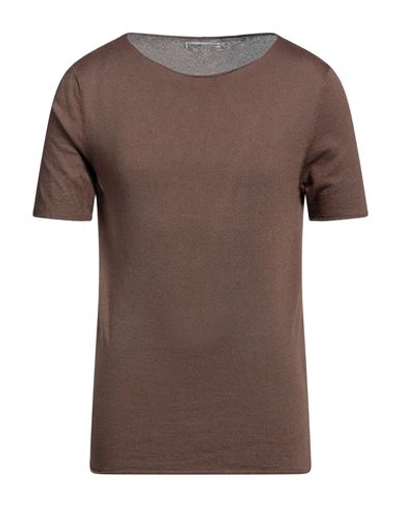 Grey Daniele Alessandrini Man Sweater Cocoa Size 38 Linen, Cotton In Beige