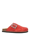 Pollini Woman Mules & Clogs Tomato Red Size 7 Leather