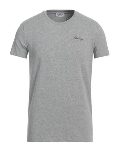 Dondup Man T-shirt Light Grey Size Xxl Cotton, Elastane
