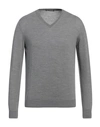 Raf Moore Man Sweater Grey Size 44 Wool In Grey