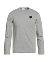 Comme Des Garçons Play Crew Neck Lightweight Long Sleeves Regular Fit In Grey