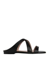 Pollini Woman Sandals Black Size 11 Leather