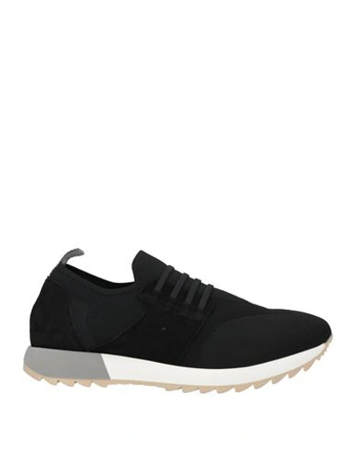 Andrea Ventura Firenze Man Sneakers Black Size 8.5 Leather, Textile Fibers