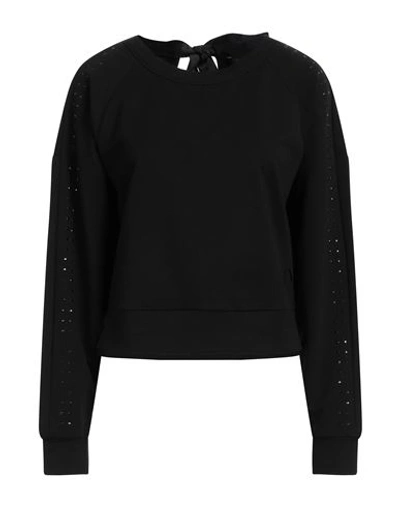 Armani Exchange Woman Sweatshirt Black Size L Cotton, Elastane