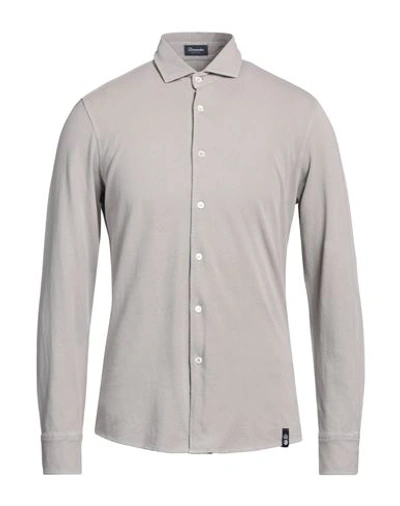 Drumohr Man Shirt Light Grey Size M Cotton In Grey
