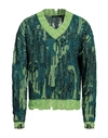 ANDERSSON BELL ANDERSSON BELL MAN SWEATER DEEP JADE SIZE L COTTON, WOOL, ACRYLIC, NYLON, POLYESTER