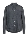 Grifoni Man Shirt Slate Blue Size 42 Linen