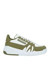 Giuseppe Zanotti Man Sneakers Military Green Size 7 Soft Leather