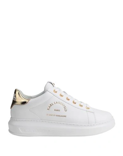 Karl Lagerfeld Kapri Maison Karl Lace Woman Sneakers White Size 10 Soft Leather