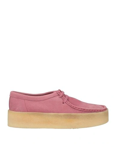Clarks Originals Woman Lace-up Shoes Mauve Size 9 Leather In Purple