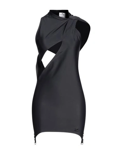Courrèges Courreges Woman Mini Dress Black Size L Polyamide, Elastane