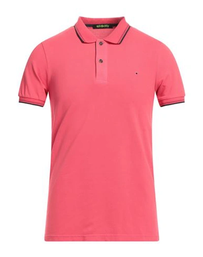 Shockly Man Polo Shirt Coral Size S Cotton, Elastane In Red