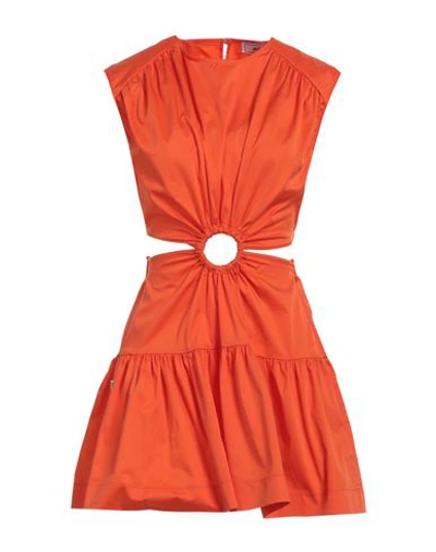 Jijil Woman Mini Dress Orange Size 8 Cotton, Polyamide, Elastane
