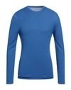 Majestic Filatures Man Sweater Azure Size M Cashmere In Blue