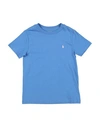 Polo Ralph Lauren Babies'  Cotton Jersey Crewneck Tee Toddler Boy T-shirt Sky Blue Size 5 Cotton