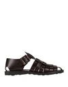 Baldinini Man Sandals Dark Brown Size 12 Cowhide