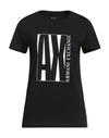 Armani Exchange Woman T-shirt Black Size Xl Cotton
