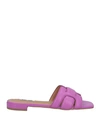 Shop Bibi Lou Woman Sandals Mauve Size 7 Leather In Purple