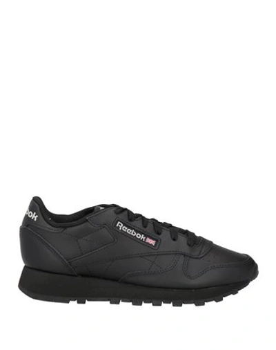 Reebok Woman Sneakers Black Size 11 Leather, Textile Fibers