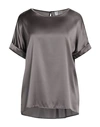 SNOBBY SHEEP SNOBBY SHEEP WOMAN TOP DOVE GREY SIZE 6 SILK, ELASTANE