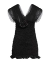 Alessandra Rich Woman Mini Dress Black Size 4 Silk
