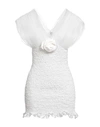 Alessandra Rich Woman Mini Dress Ivory Size 4 Silk In White