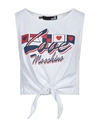 Love Moschino Woman T-shirt White Size 2 Cotton, Elastane In White