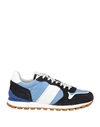 Baldinini Man Sneakers Light Blue Size 9 Leather, Textile Fibers