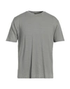 Roberto Collina Man T-shirt Grey Size 40 Linen, Elastane