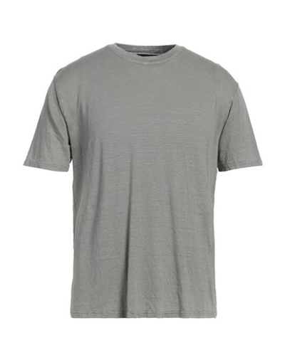 Roberto Collina Man T-shirt Grey Size 40 Linen, Elastane