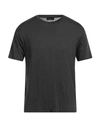 Roberto Collina Man T-shirt Black Size 40 Linen, Elastane