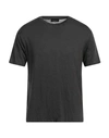 Roberto Collina Man T-shirt Black Size 42 Linen, Elastane