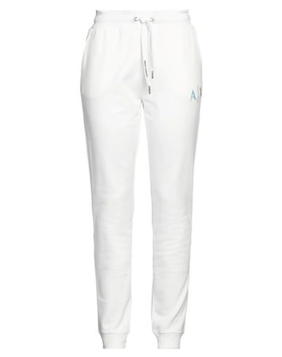 Armani Exchange Woman Pants Ivory Size Xl Cotton, Organic Cotton In White