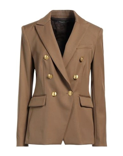 Rag & Bone Woman Blazer Brown Size 4 Virgin Wool, Polyester