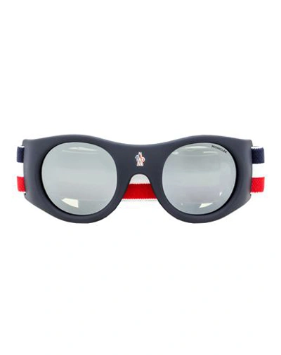 Moncler Band Ml0051 Ski Goggles Sunglasses Blue Size 55 Plastic