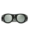 Moncler Band Ml0051 Ski Goggles Sunglasses Silver Size 55 Plastic