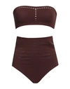 Alaïa Woman Bikini Cocoa Size 2 Polyester, Elastane In Brown