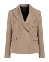 Tagliatore 02-05 Woman Blazer Sand Size 4 Lambskin In Beige