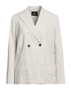 PS BY PAUL SMITH PS PAUL SMITH WOMAN BLAZER WHITE SIZE 6 COTTON, ELASTANE